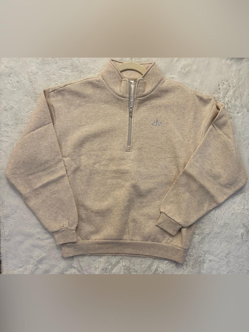 ALO Yoga quarter zip Pullover in oatmeal heather size small NWT